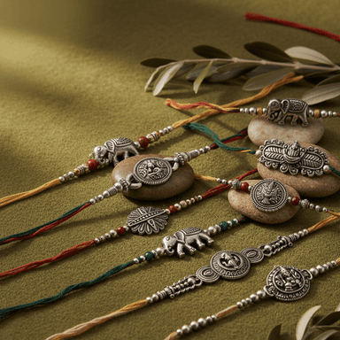 Oxidised Silver Rakhi